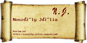 Noszály Júlia névjegykártya